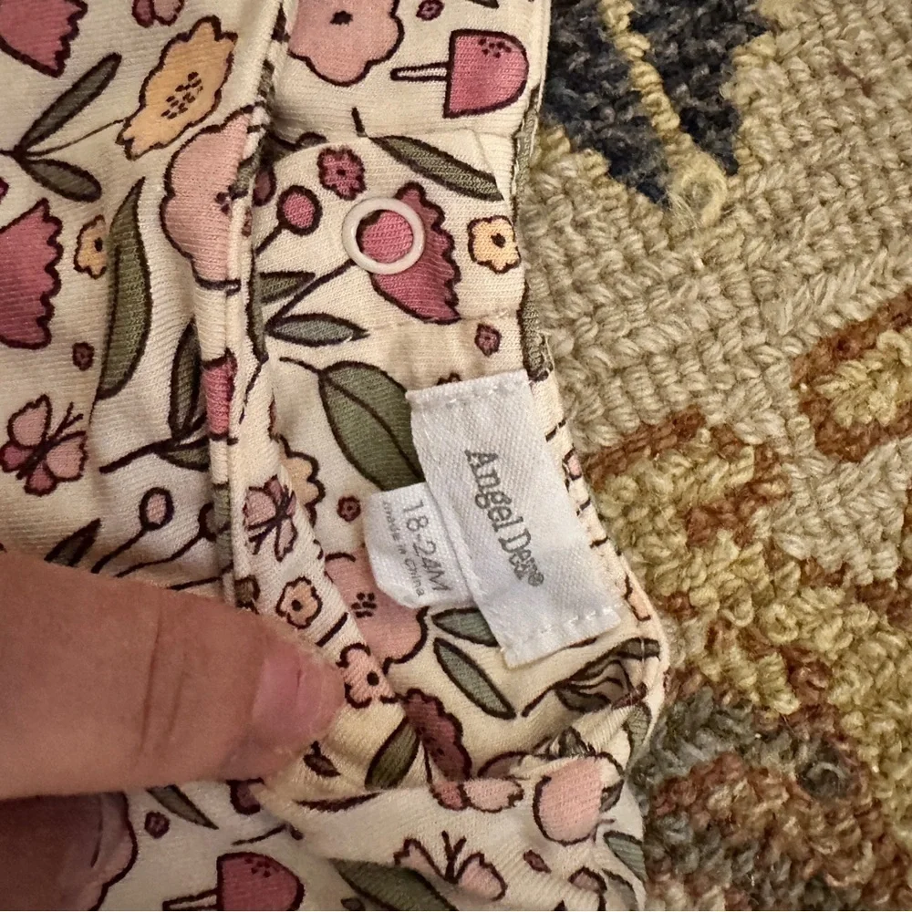 Angel Dear Floral Ruffle Onesie and Bloomer Set sz 18-24 MO
